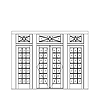 14-lite French double door with 21-lite sidelites and three 